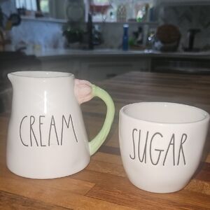 Rae Dunn White and Green Dining Serveware Collection